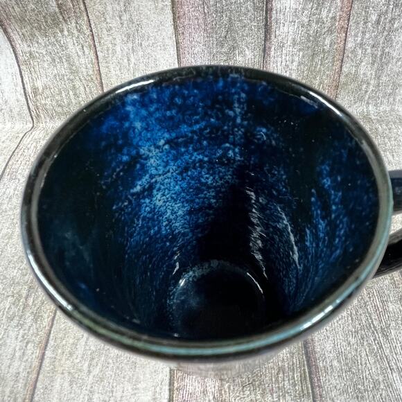 World Market Pair Cherry Blossom Blue Porcelain 10 oz Mug Cup Floral Japan - Picture 3 of 13